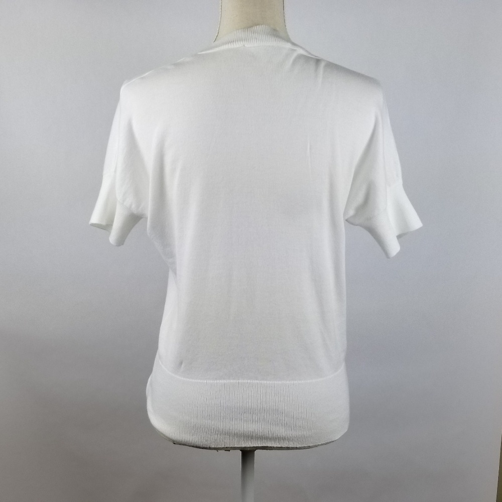 Loft Wht Cardigan Button Front Sz M Raglan Slvs - Picture 4 of 5